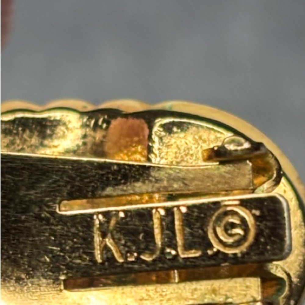 Givenchy Gold and Cream Curved Earrings - Picture 3 of 3